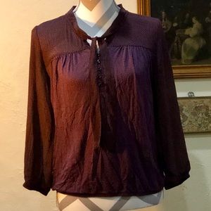 Ann Taylor Loft purple and black blouse